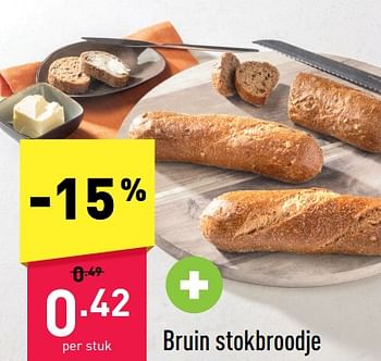 Promotions Bruin stokbroodje - Produit maison - Aldi - Valide de 05/12/2022 à 10/12/2022 chez Aldi