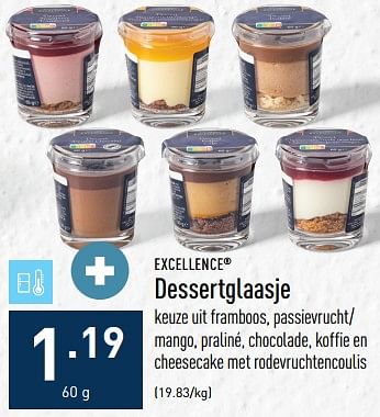 Promotions Dessertglaasje - Excellence - Valide de 05/12/2022 à 16/12/2022 chez Aldi