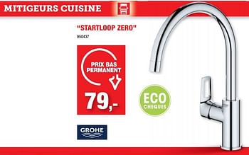 Promotions Mitigeurs cuisine startloop zero - Grohe - Valide de 30/11/2022 à 11/12/2022 chez Hubo