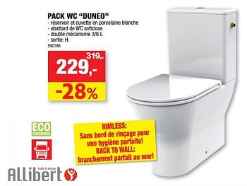Promoties Pack wc duneo - Allibert - Geldig van 30/11/2022 tot 11/12/2022 bij Hubo