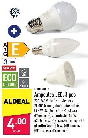 Promotions Ampoules led - Lightzone - Valide de 10/12/2022 à 16/12/2022 chez Aldi