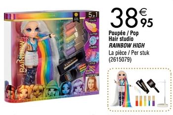 MGA Entertainment Poupée - pop hair studio rainbow high - En