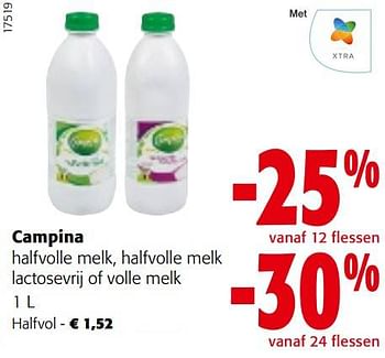 Promoties Campina halfvolle melk - Campina - Geldig van 30/11/2022 tot 13/12/2022 bij Colruyt