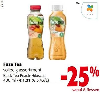 Promoties Fuze tea black tea peach-hibiscus - FuzeTea - Geldig van 30/11/2022 tot 13/12/2022 bij Colruyt