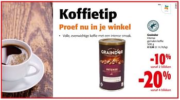Promoties Graindor intense gemalen koffie - Graindor - Geldig van 30/11/2022 tot 13/12/2022 bij Colruyt