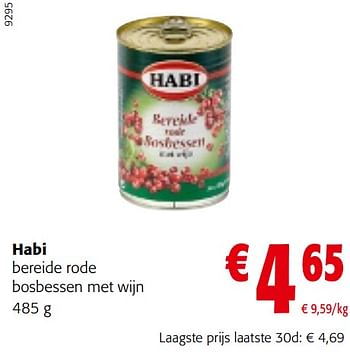 Promoties Habi bereide rode bosbessen met wijn - Habi - Geldig van 30/11/2022 tot 13/12/2022 bij Colruyt