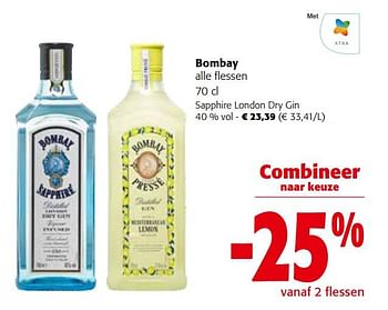 Promoties Bombay sapphire london dry gin - Bombay - Geldig van 30/11/2022 tot 13/12/2022 bij Colruyt