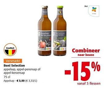 Promoties Boni selection appelsap - Boni - Geldig van 30/11/2022 tot 13/12/2022 bij Colruyt