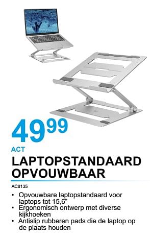 Promoties Act laptopstandaard opvouwbaar ac8135 - ACT - Geldig van 01/12/2022 tot 31/12/2022 bij Beecom
