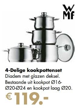 Promoties 4-delige kookpottenset - WMF - Geldig van 21/11/2022 tot 24/12/2022 bij Europoint