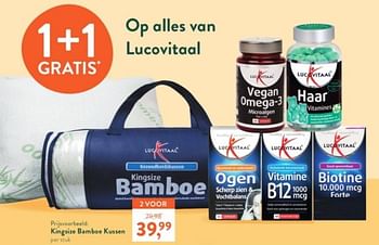 Promoties Kingsize bamboe kussen - Lucovitaal - Geldig van 28/11/2022 tot 26/12/2022 bij Holland & Barret