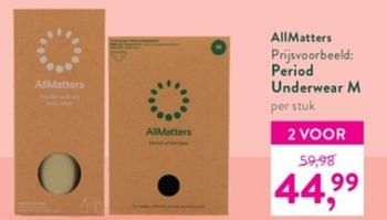Promoties Period underwear m - AllMatters - Geldig van 28/11/2022 tot 26/12/2022 bij Holland & Barret