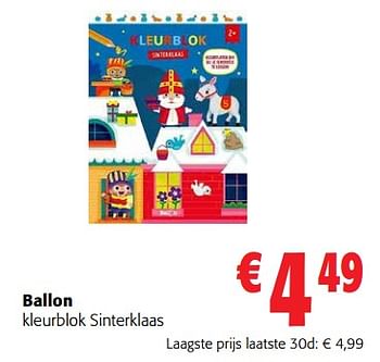 Promoties Ballon kleurblok sinterklaas - Huismerk - Colruyt - Geldig van 30/11/2022 tot 13/12/2022 bij Colruyt