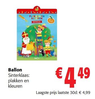 Promoties Ballon sinterklaas: plakken en kleuren - Huismerk - Colruyt - Geldig van 30/11/2022 tot 13/12/2022 bij Colruyt