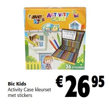 Promoties Bic kids activity case kleurset met stickers - BIC - Geldig van 30/11/2022 tot 13/12/2022 bij Colruyt