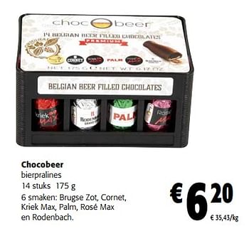 Promoties Chocobeer bierpralines - CHOC'O BEER - Geldig van 30/11/2022 tot 13/12/2022 bij Colruyt