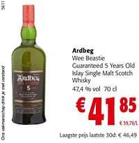 Ardbeg wee beastie guaranteed 5 years old islay single malt scotch whisky-Ardbeg