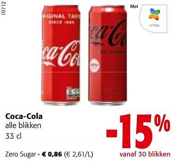 Promoties Coca-cola zero sugar - Coca Cola - Geldig van 30/11/2022 tot 13/12/2022 bij Colruyt