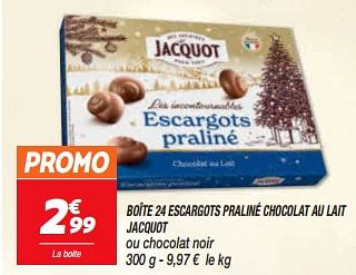 Escargots Praliné Chocolat Noir Jacquot 300g