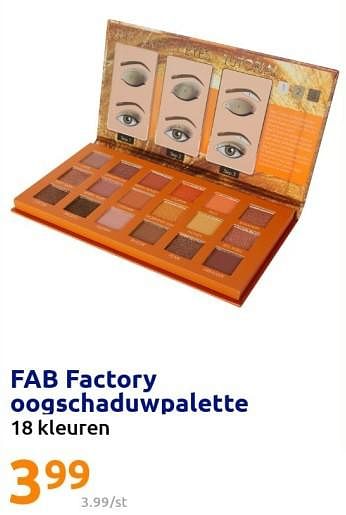 Promoties Fab factory oogschaduwpalette - Fab Factory - Geldig van 30/11/2022 tot 06/12/2022 bij Action