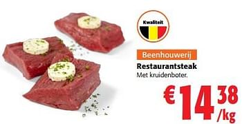 Promoties Restaurantsteak - Huismerk - Colruyt - Geldig van 30/11/2022 tot 13/12/2022 bij Colruyt