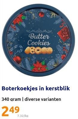 Promoties Boterkoekjes in kerstblik - Huismerk - Action - Geldig van 30/11/2022 tot 06/12/2022 bij Action