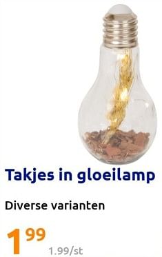 Promoties Takjes in gloeilamp - Huismerk - Action - Geldig van 30/11/2022 tot 06/12/2022 bij Action