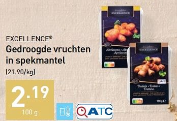 Promoties Gedroogde vruchten in spekmantel - Excellence - Geldig van 01/12/2022 tot 31/12/2022 bij Aldi
