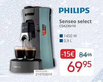 Promoties Philips senseo select csa230-10 - Philips - Geldig van 01/12/2022 tot 31/12/2022 bij Eldi