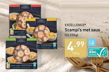 Promoties Scampi’s met saus - Excellence - Geldig van 01/12/2022 tot 31/12/2022 bij Aldi