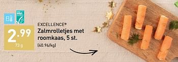 Promoties Zalmrolletjes met roomkaas - Excellence - Geldig van 01/12/2022 tot 31/12/2022 bij Aldi