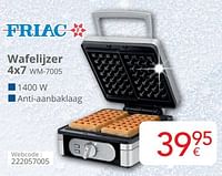 Friac wafelijzer 4x7 wm-7005-Friac