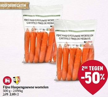 Promoties Fijne haspengouwse wortelen - Huismerk - Delhaize - Geldig van 01/12/2022 tot 07/12/2022 bij Delhaize