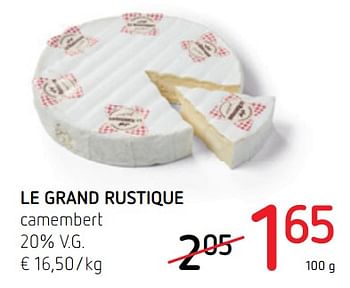 Promotions Le grand rustique camembert - Le grand Rustique - Valide de 01/12/2022 à 14/12/2022 chez Spar (Colruytgroup)