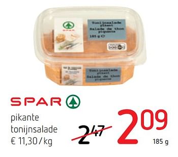 Promotions Pikante tonijnsalade - Spar - Valide de 01/12/2022 à 14/12/2022 chez Spar (Colruytgroup)