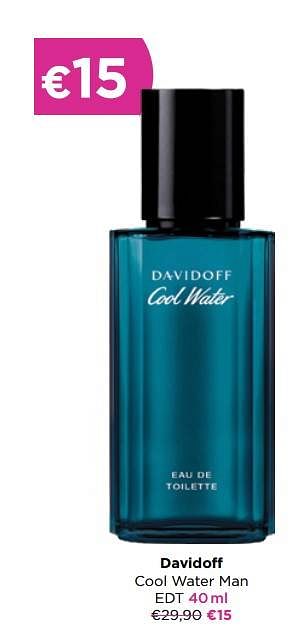 Promoties Davidoff cool water man edt - Davidoff - Geldig van 01/12/2022 tot 31/12/2022 bij ICI PARIS XL