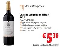 Château vaugelas ‘le prieuré’ 2020 a.o.p. corbières-Rode wijnen