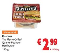 Rustlers the flame grilled quarter pounder hamburger-Rustlers