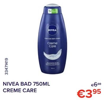 Promoties Nivea bad 750ml creme care - Nivea - Geldig van 01/12/2022 tot 31/12/2022 bij Euro Shop