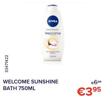 Promoties Welcome sunshine bath - Nivea - Geldig van 01/12/2022 tot 31/12/2022 bij Euro Shop