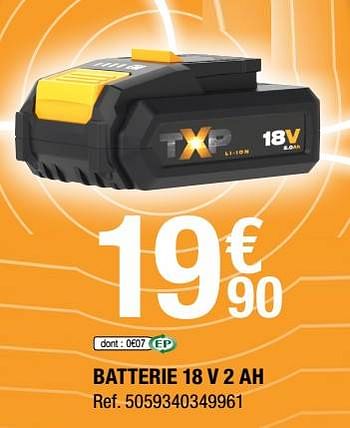 Promotions Titan batterie 18 v 2 ah - Titan - Valide de 18/11/2022 à 08/12/2022 chez Brico Depot