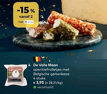 Promoties De volle maan aperitiefrolletjes met belgische geitenkaas - De Volle Maan - Geldig van 30/11/2022 tot 31/12/2022 bij Bioplanet