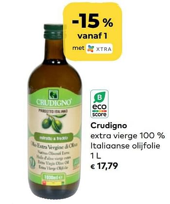 Promoties Crudigno extra vierge 100 % italiaanse olijfolie - Crudigno - Geldig van 30/11/2022 tot 31/12/2022 bij Bioplanet