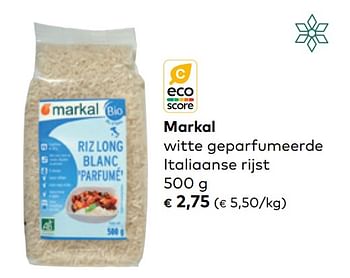 Promoties Markal witte geparfumeerde italiaanse rijst - Markal - Geldig van 30/11/2022 tot 31/12/2022 bij Bioplanet