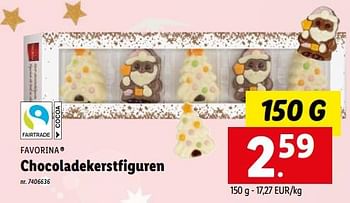 Promoties Chocoladekerstfiguren - Favorina - Geldig van 12/12/2022 tot 17/12/2022 bij Lidl