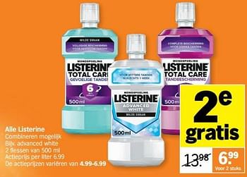 Promoties Advanced white - Listerine - Geldig van 05/12/2022 tot 11/12/2022 bij Albert Heijn