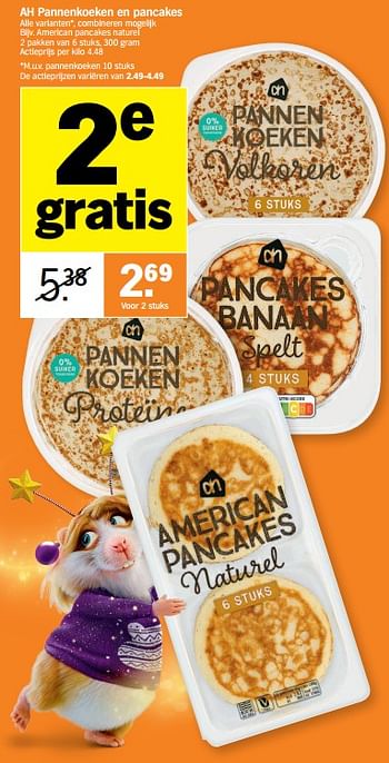 Promoties American pancakes naturel - Huismerk - Albert Heijn - Geldig van 05/12/2022 tot 11/12/2022 bij Albert Heijn