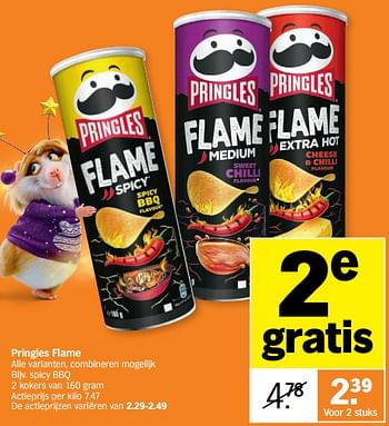 Promotions Pringles flame spicy bbq - Pringles - Valide de 05/12/2022 à 11/12/2022 chez Albert Heijn