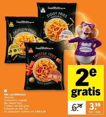 Promoties Twister fries - Lambweston - Geldig van 05/12/2022 tot 11/12/2022 bij Albert Heijn