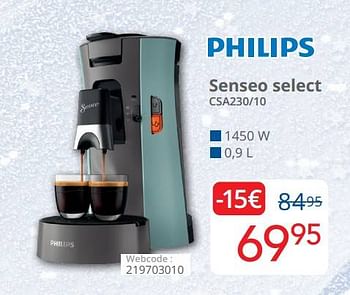 Promotions Philips senseo select csa230-10 - Philips - Valide de 01/12/2022 à 31/12/2022 chez Eldi